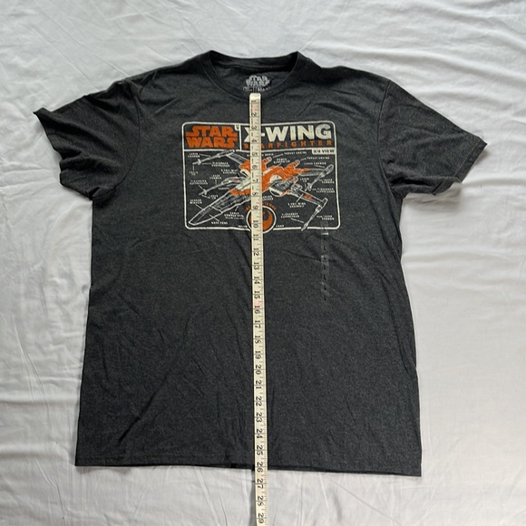 NWOT Grey Men's Star Wars Large The Rise of Skywalker X-Wing Schematic Frame Tee - Picture 6 of 9